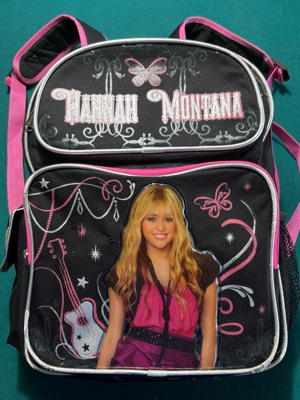 Hannah Montana Black & Pink Girls' Backpack with Graphic Front